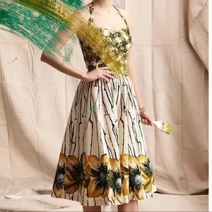 Anthropologie size 12 "Girls From Savoy" Burgeoning Hypericum Fit & Flare Dress